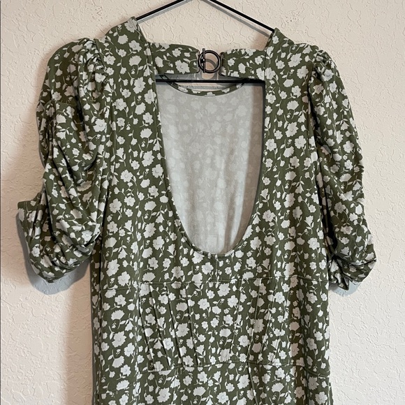 Free People Green Floral Open Back Midi Dress - Picture 8 of 10